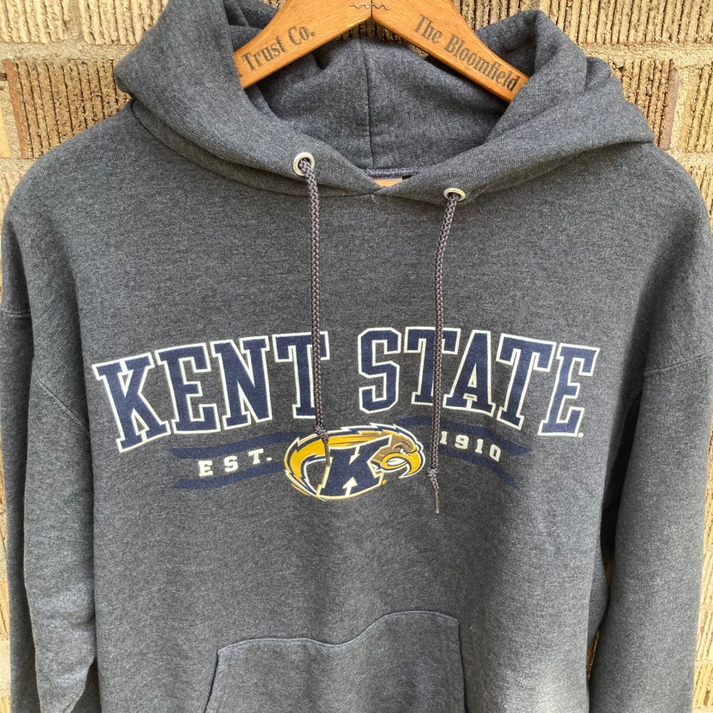 Kent State Golden Flashes Mens Medium Champion Hoodie Charcoal Gray